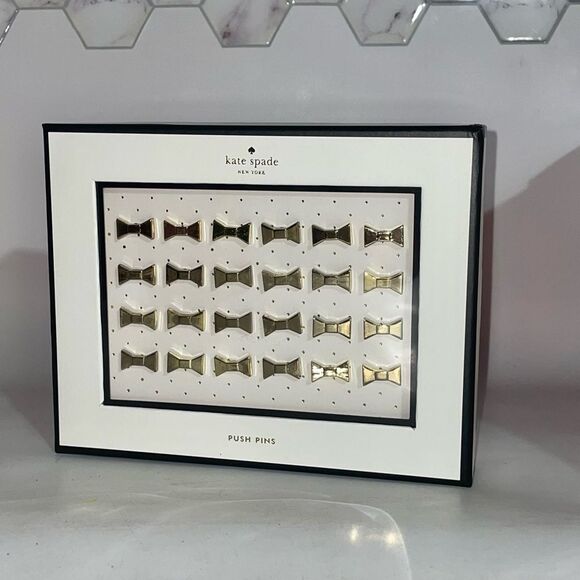 Kate Spade Gold Bow Push Pins - Picture 1 of 3